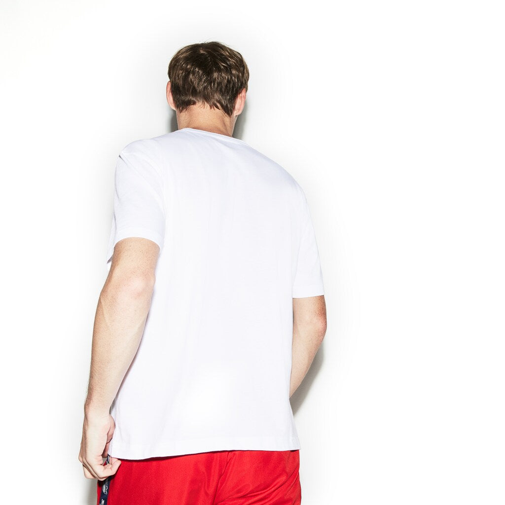 Mens   SPORT Regular Fit Ultra Dry Performance T-shirt | Lacoste White • 001