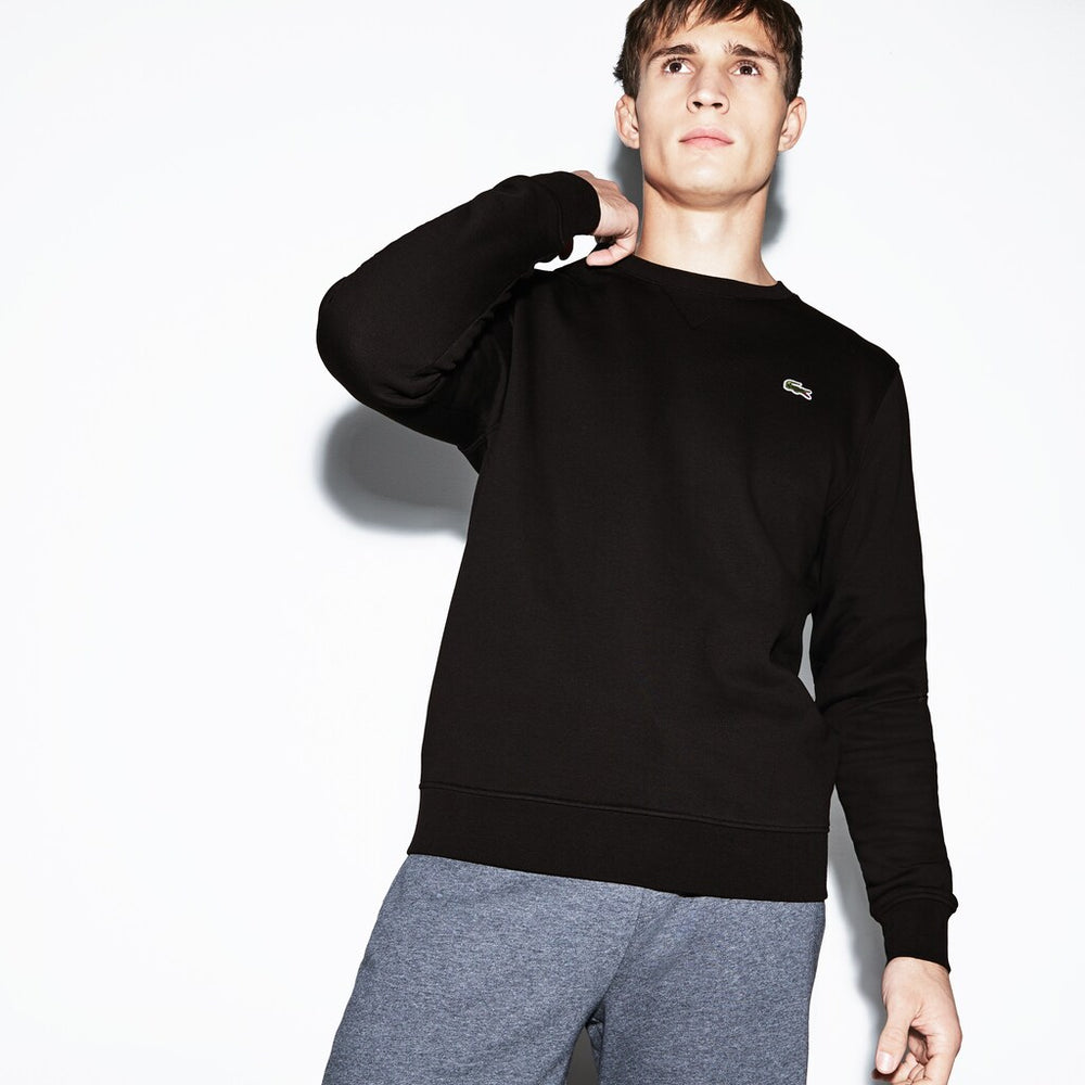 Mens   SPORT Crew Neck Fleece Sweatshirt | Lacoste Black • 031
