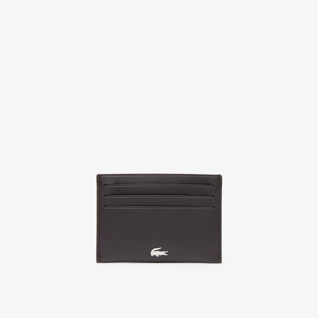 Mens   Leather Card Holder | Lacoste Dark Brown • 028