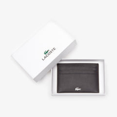 Mens   Leather Card Holder | Lacoste Dark Brown • 028