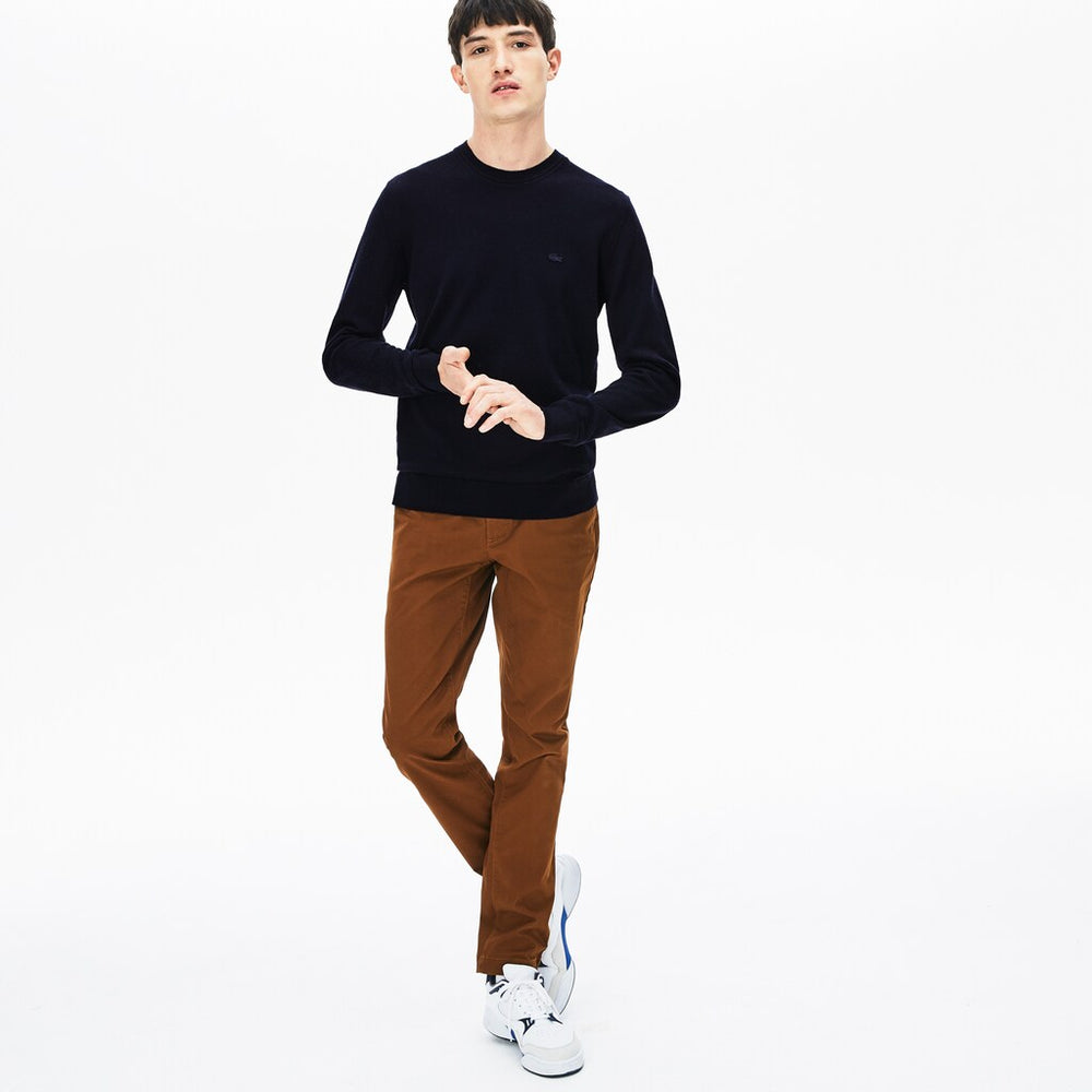 Mens   High Neck Wool Jersey Sweater | Lacoste Navy Blue • 166