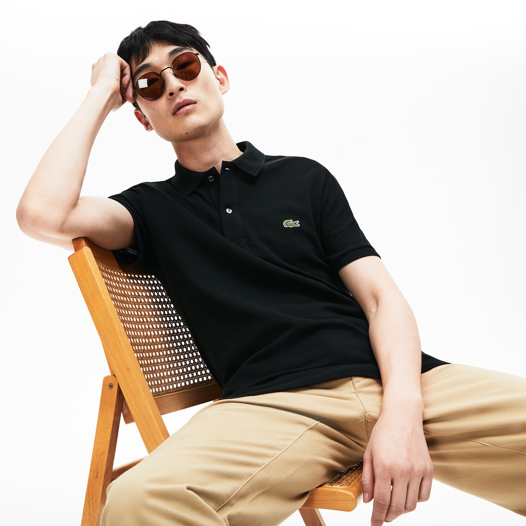 Mens   Petit Piqué Slim Fit Polo Shirt | Lacoste Black • 031